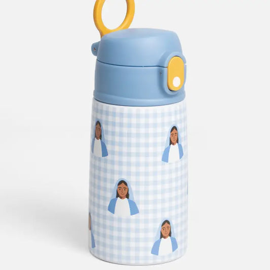 Blue 13.5oz Gingham Mary Water Bottle