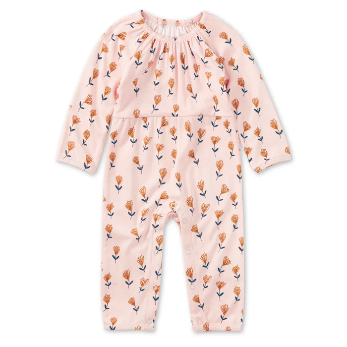 Bamboo Cotton L/S Gathered Romper