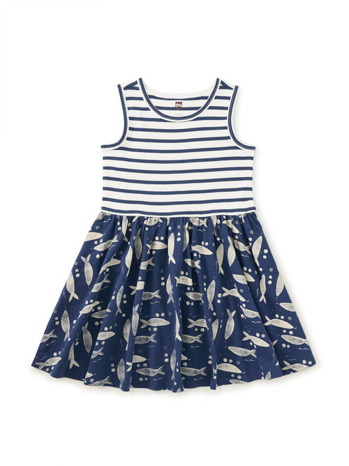 Print Mix Tank Skirted Dress