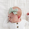 Linen Bow- Sage Headband