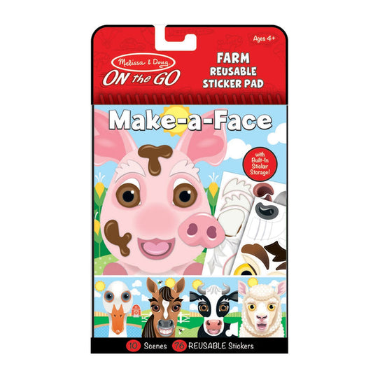 Farm Make-A-Face Reusable Stickers