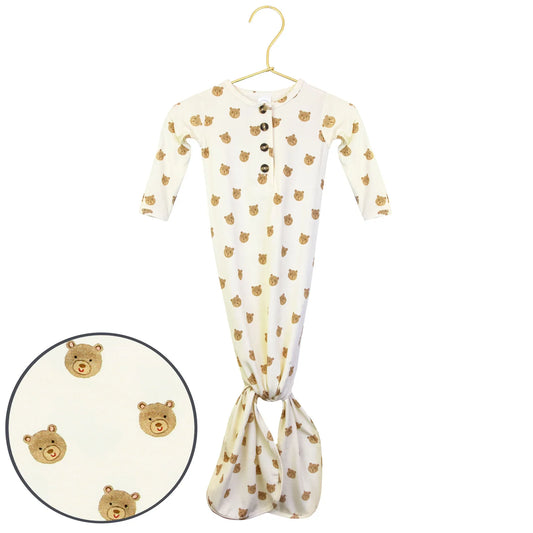 Teddy Knotted Gown - Preemie