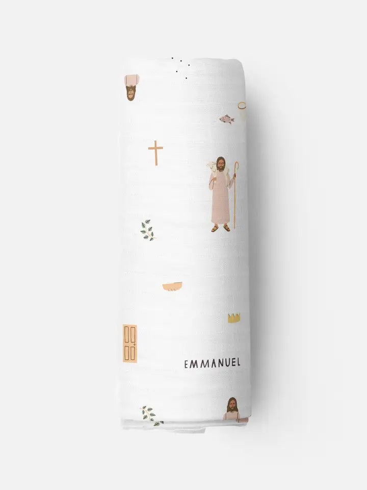 Jesus Muslin Swaddle Baby Blanket