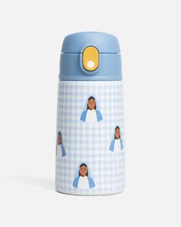 Blue 13.5oz Gingham Mary Water Bottle