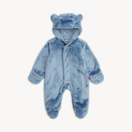 Winter Sky Minky Magnetic Bear Footie