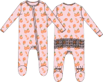 Angel Dear 2-Way Ruffle Back Zipper Footie