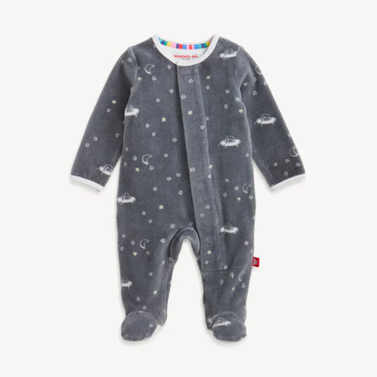 Bear in Space Velour Magnetic Footie