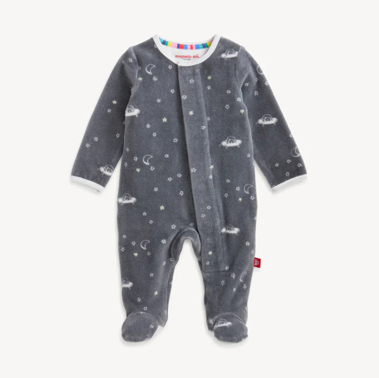 Bear in Space Velour Magnetic Footie
