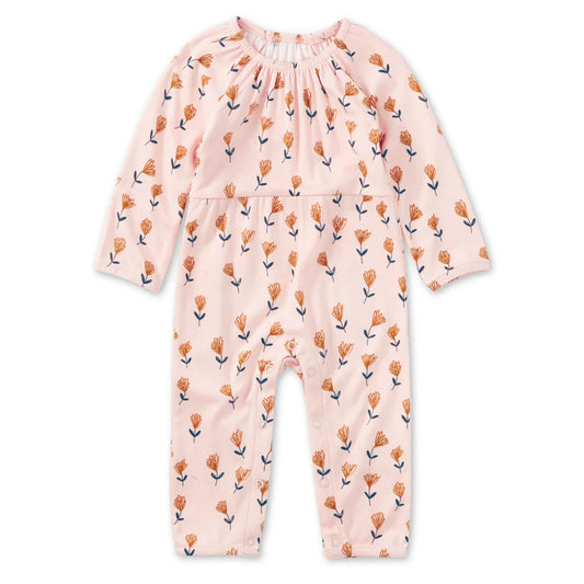 Bamboo Cotton L/S Gathered Romper
