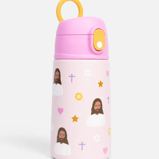 13.5oz Pink Jesus Water Bottle