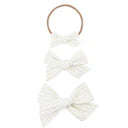 Classic Bow - Ivory Stripe Headband