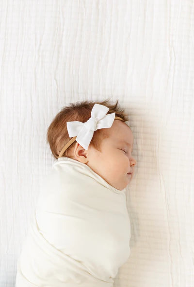 Classic Bow - Ivory Stripe Headband