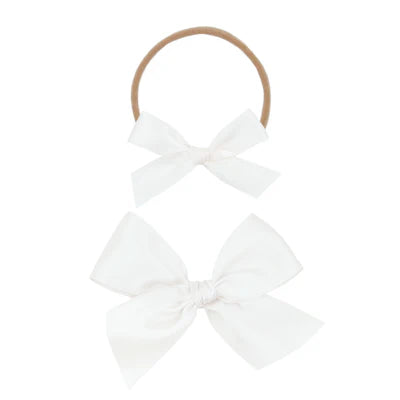 Classic Bow - White Headband