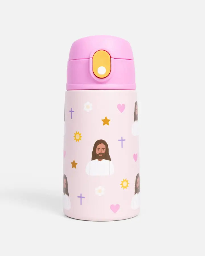13.5oz Pink Jesus Water Bottle