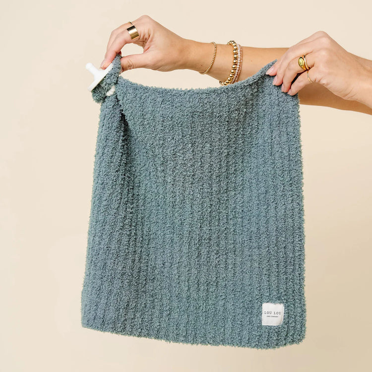 Mini Chenille Blanket - Ocean Blue