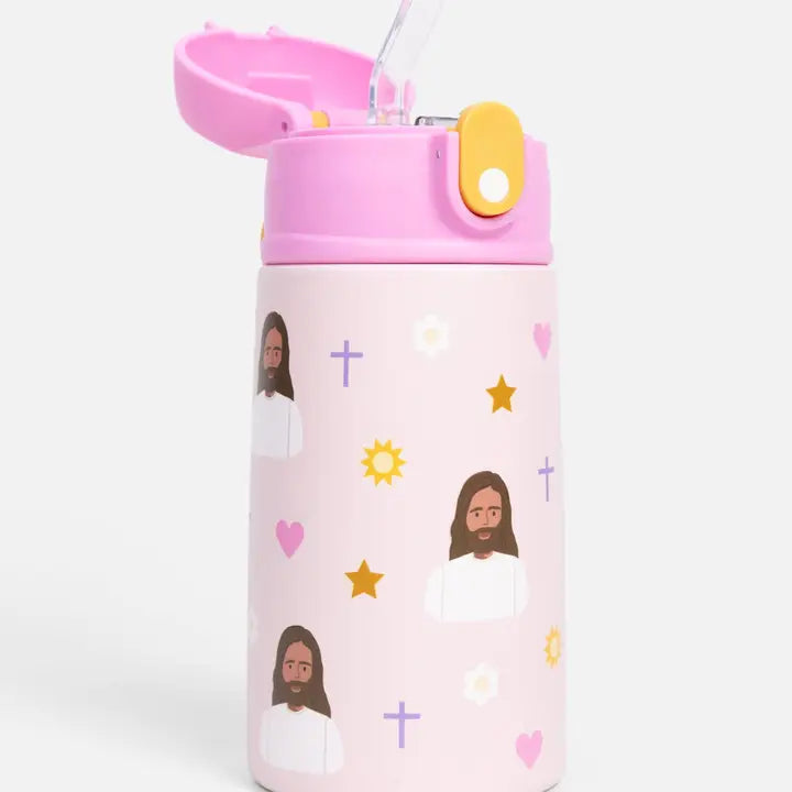 13.5oz Pink Jesus Water Bottle