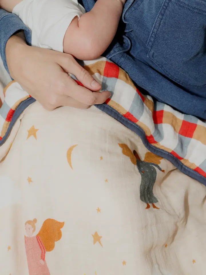 Guardian Angels Deluxe Muslin Baby Blanket Quilt