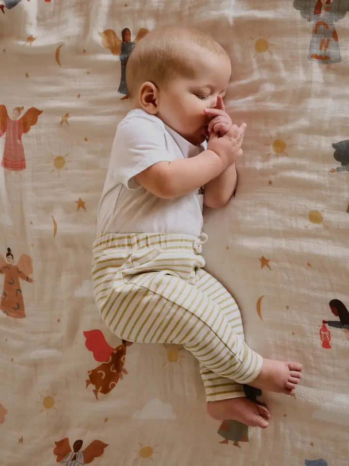Guardian Angels Deluxe Muslin Baby Blanket Quilt