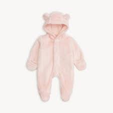 Pink Blossom Minky Magnetic Bear Footie