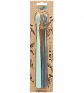Natural Family Co. Toothbrush Twin Pack - Assorted Colors