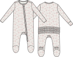 Angel Dear 2-Way Ruffle Back Zipper Footie