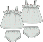Angel Dear Top with Bows and Ruffle Leg Bloomer
