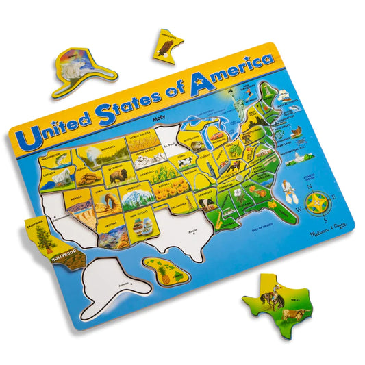 U.S.A. Map Wooden Puzzle