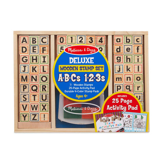 Deluxe Wooden Stamp Set-ABCs 123s